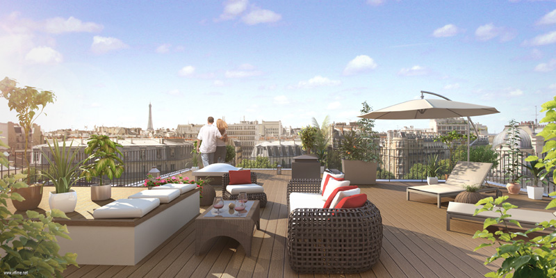 Pereire 17, appartement avec terrasse plein ciel