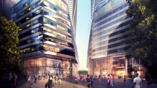 Au pied des tours Hermitage Plaza à  Paris, La Défense