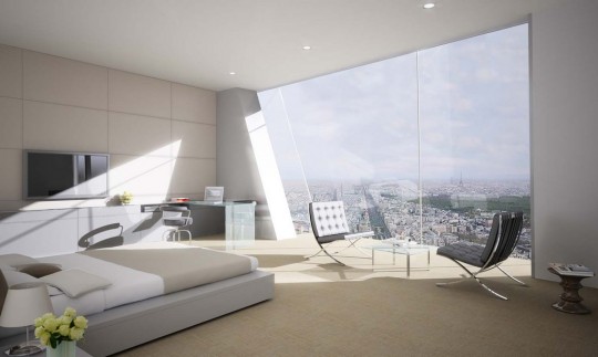 Tour Hermitage de La Défense : Chambre avec vue panoramique sur Paris