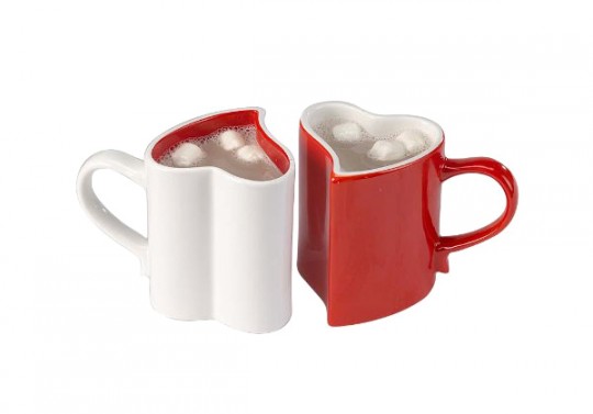 Duo de tasses en forme de coeur