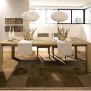 Table en bois massif (chêne naturel) rectangle avec rallonges Hülsta ET 1400