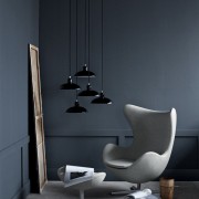 Fauteuil Egg chair gris en tissu
