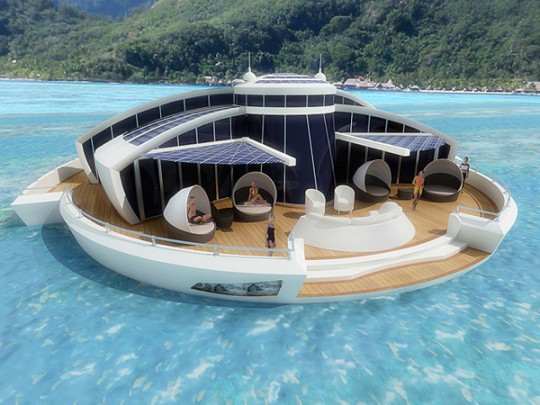 Solar resort, bateau en forme de disque