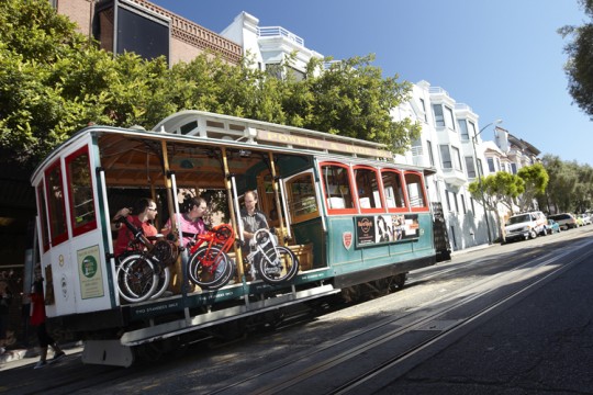 Bwtin Tilt : le vélo pliant dans le cable car à  San Francisco