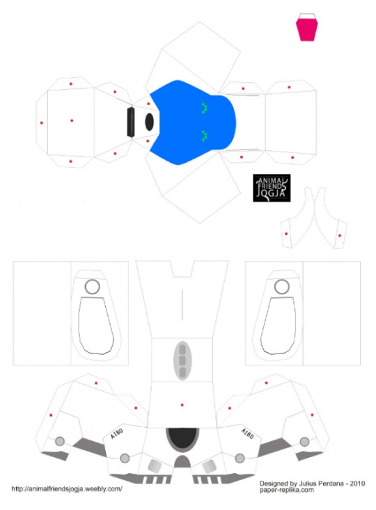 Paper toy : plan à  plier du robot Aibo