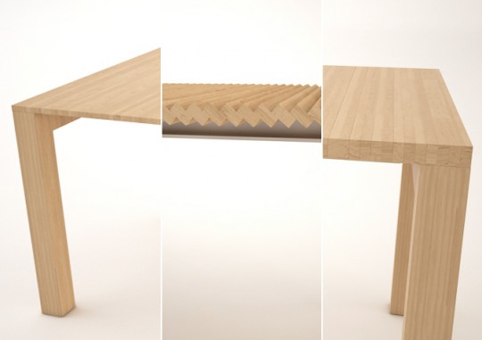 Table avec plateau extensible sans rallonge