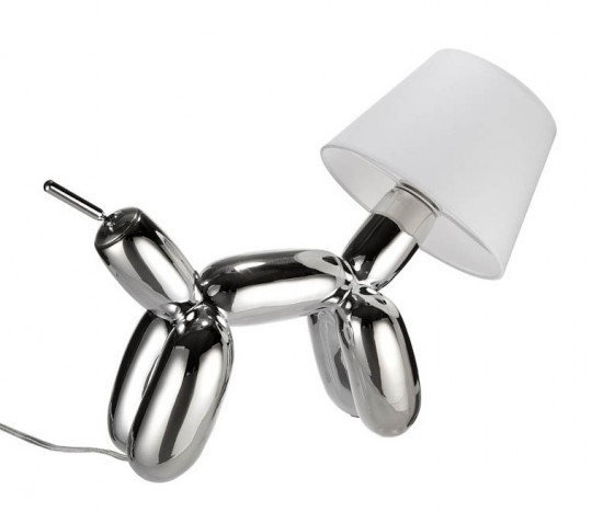 Lampe Doggy (chien argent façon ballon sculpté)