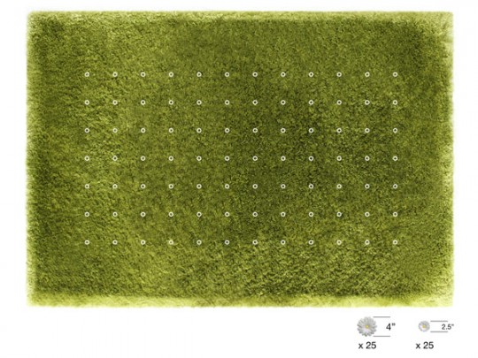 Tapis avec de l'herbe Daisy Garden