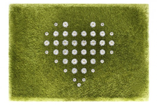 Tapis avec de l'herbe et des marguerites Daisy Garden