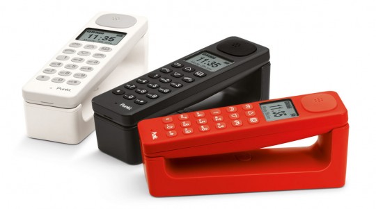 Téléphones sans fil Punkt blanc, rouge et noir
