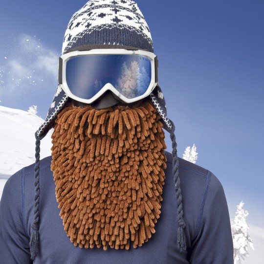 Masque de ski avec une barbe rasta marron