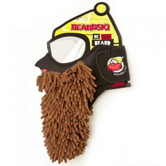 Beardski : Masque de ski avec une barbe rasta marron