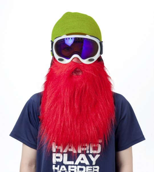 Masque de ski avec une barbe rouge Beardski