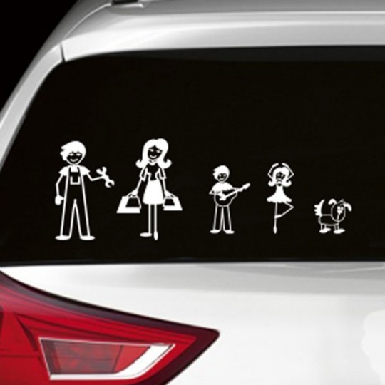 Des stickers à l'image de votre famille sur votre voiture (Zousticks)