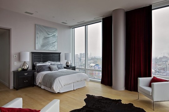 Chambre contemporaine avec vue imprenable sur Manhattan