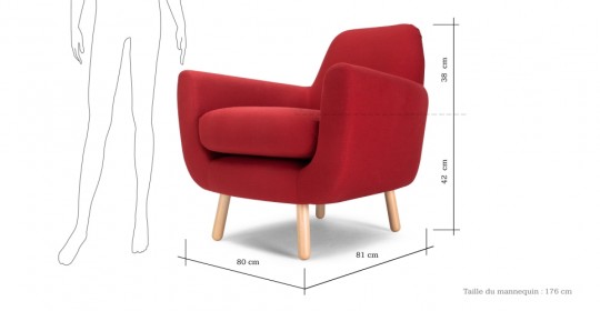 Dimensions du fauteuil Jonah