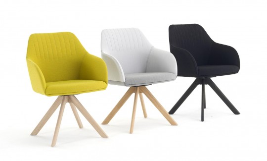 Fauteuils Ease Arco en jaune, gris et noir