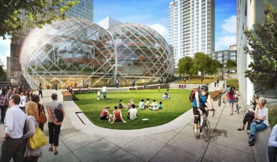 Le futur siège d'Amazon à  Seattle en 2020