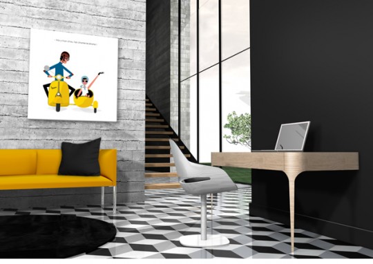 Tableau rétro On the road and on my side by Qora & Shaà