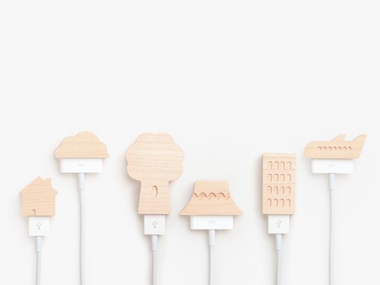 small ville embouts en bois cables apple