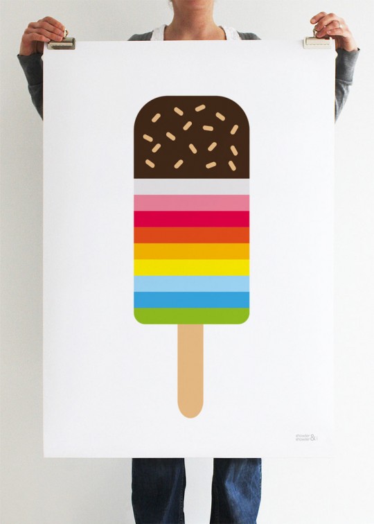 Poster batonnet glacé Striped Ice Lolly