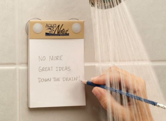 Bloc Notes waterproof sous la douche Aqua notes