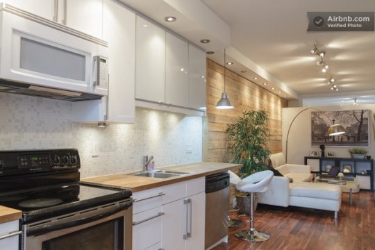 Airbnb cuisine américaine dans un studio à Montréal
