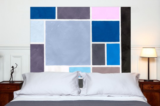 Tête de lit Poudre bleu carré - Mademoiselle Tiss