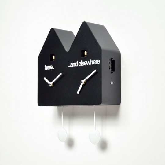 Horloge double coucou contemporaine