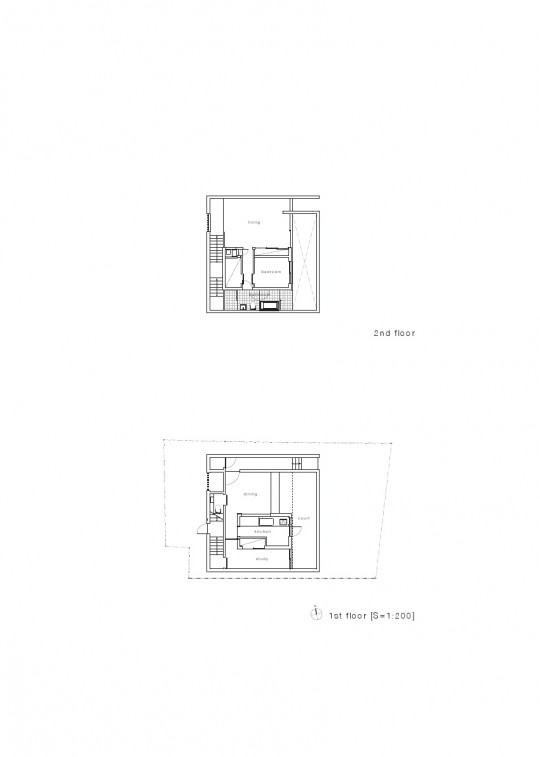 Maison sans fenêtres - plan des 2 étages