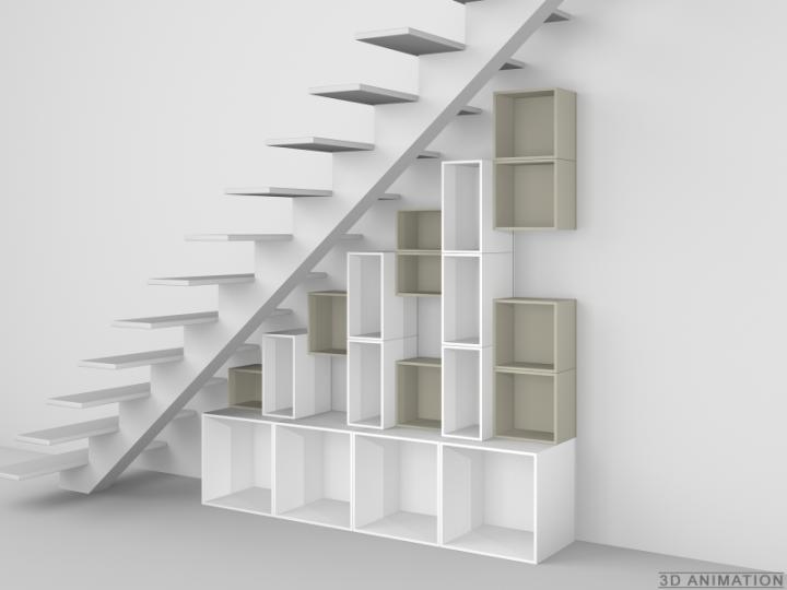 Etagère modulaire sous escalier Cubit Etagère modulaire sous escalier Cubit