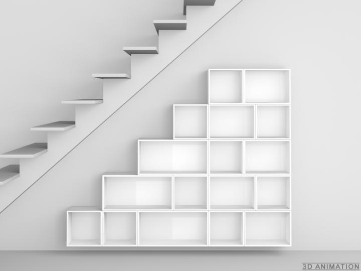 etagere murale en escalier
