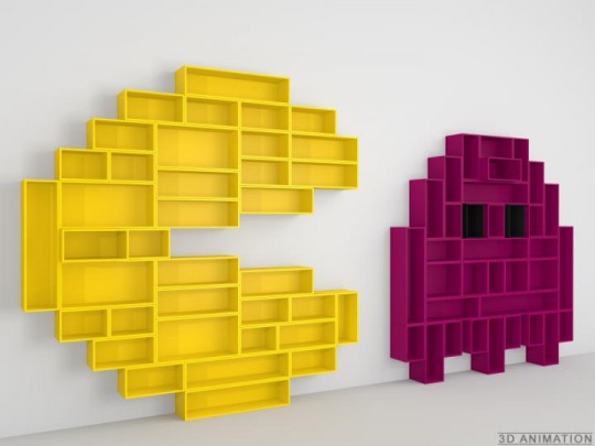 Etagères murales design PacMan by Cubit