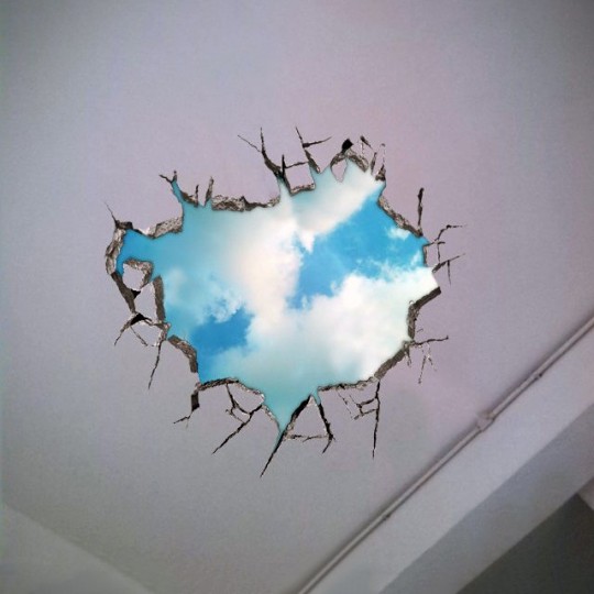Sticker coin de ciel bleu au plafond