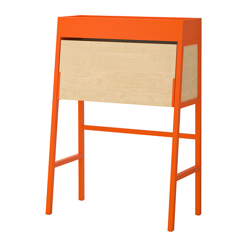 Petit bureau secrétaire Ikea PS Orange fermé
