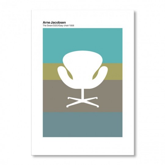 Poster American Flat Arne Jacobsen Red Series