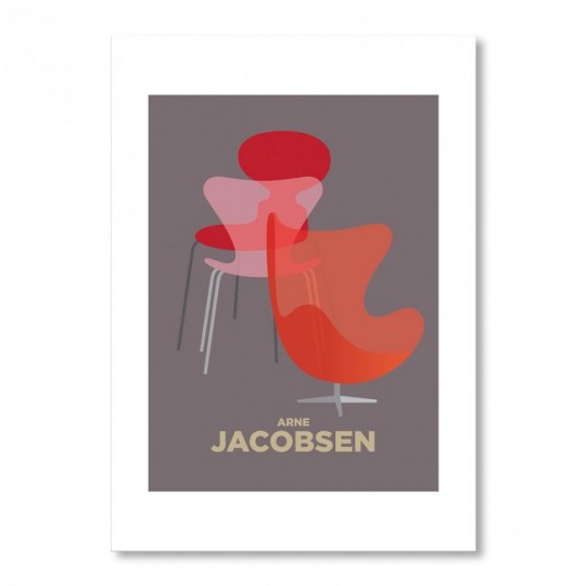 Poster American Flat Chaises Arne Jacobsen