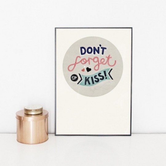 Tableau chambre d'enfant Don't forget to kiss