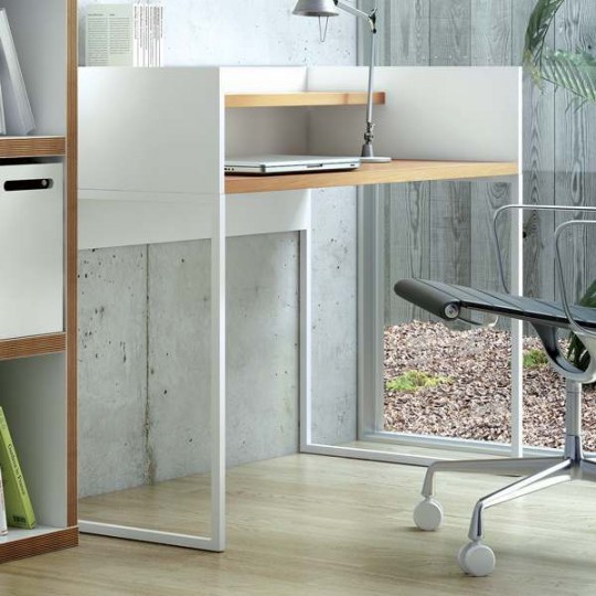 Bureau design en bois blanc Oslo