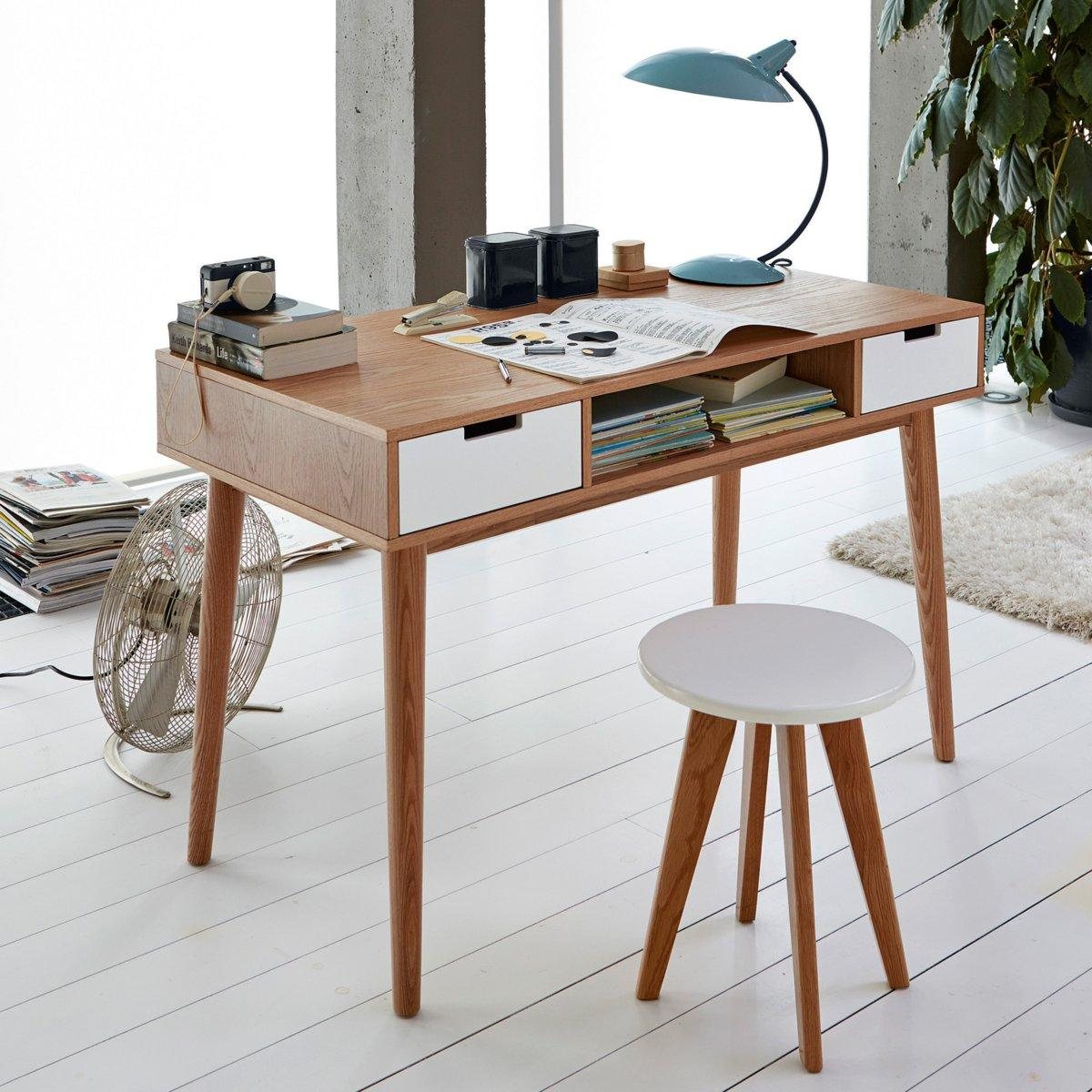 Bureau vintage jimi avec 2 tiroirs et des pieds ronds