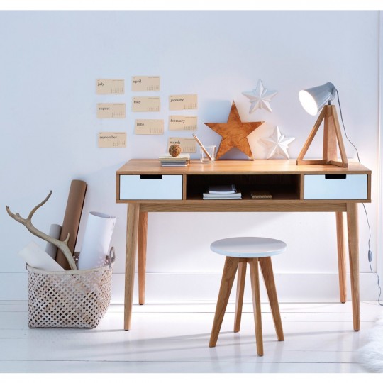 Bureau vintage Jimi en bois naturel