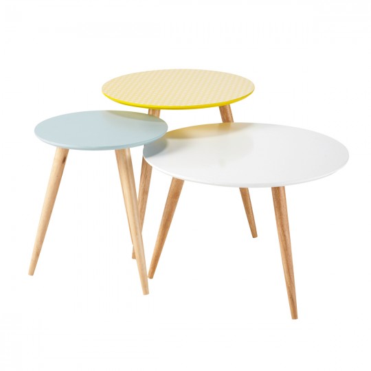 FJORD 3 tables gigognes rondes vintage - Maisons du monde