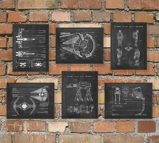 L'ultime Star Wars brevet mural Poster Art - version ardoise