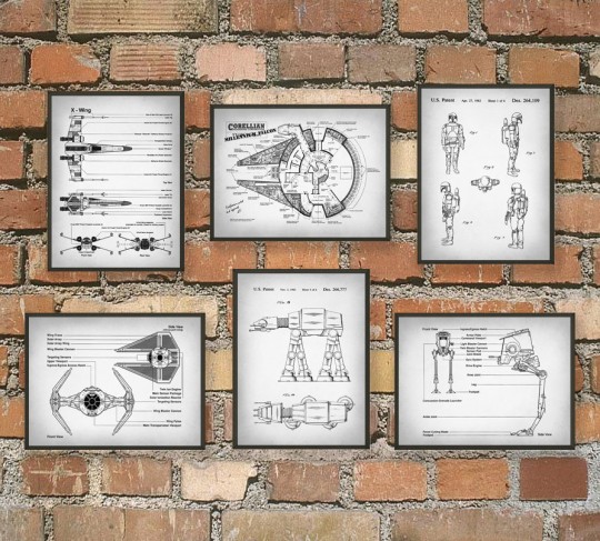 L'ultime Star Wars brevet mural Poster Art  - version fond blanc