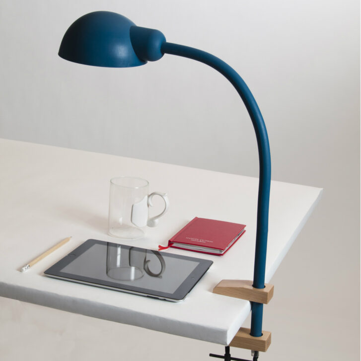 Lampe d'architecte avec pied flexible bleue Seletti Softclamp