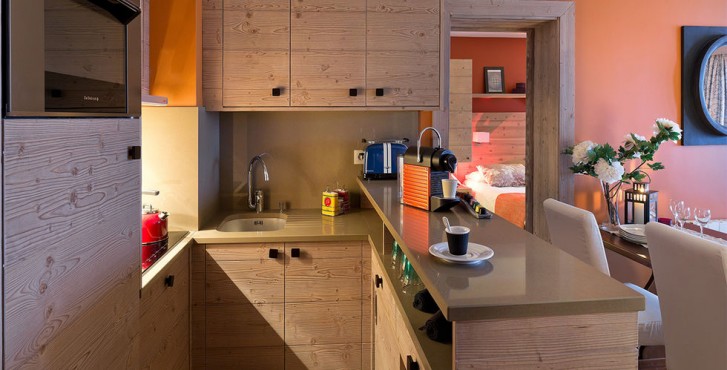 Résidence les terrasses d'Helios à  Flaine - chambre avec cuisine américaine