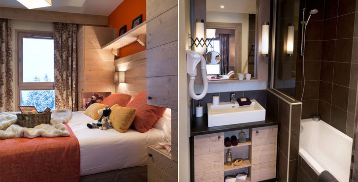 Résidence les terrasses d'Helios à  Flaine - chambre et salle de bain
