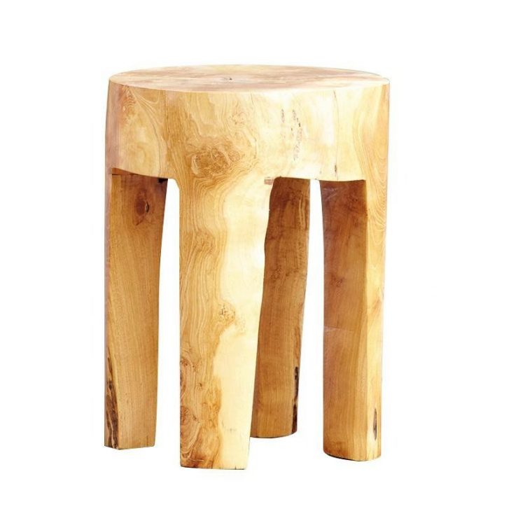 Tabouret rond en bois massif Jan Kurtz