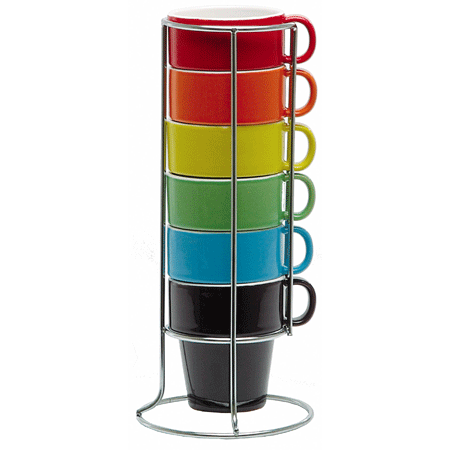 photo tour de tasses à café en couleurs