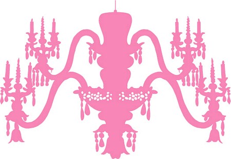 adhésif mural lustre rose graphik candies